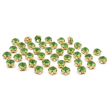 4AR169/176 Хрустальные стразы в цапах/золото, 6мм, 40шт/упак, Astra&Craft (39 светло-зеленый)