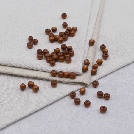 (7704354) Деревянные бусины круглые, 8мм, 500 гр (коричневый)
