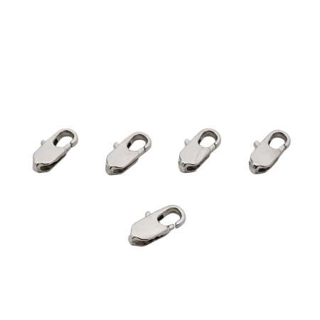 4AR237 Замок для бус карабин, 12мм, 5шт/упак, Astra&Craft (Никель)