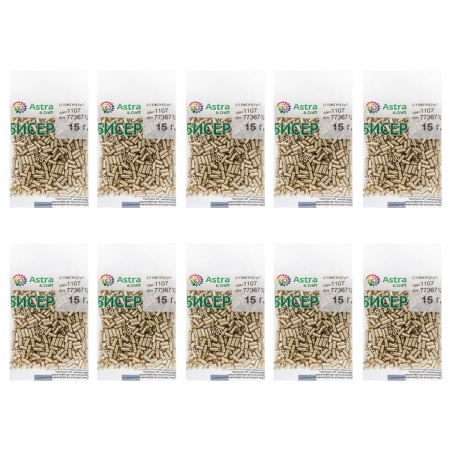 Стеклярус Astra&Craft 5мм, 15г (1106 т.золотой/глянц.покрытие)