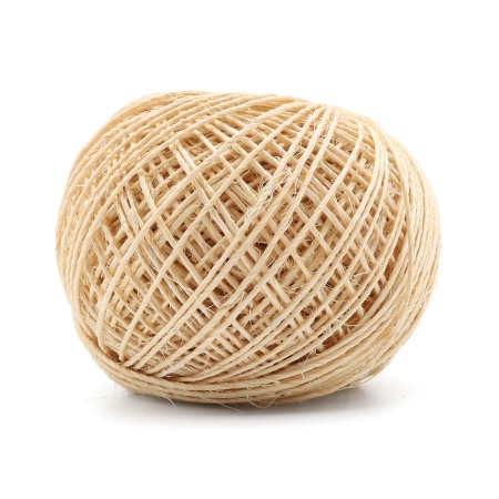 76240 Шпагат сизалевый 2-х ниточный 1000 текс, 1 мм*100 м, 104 р (+/- 5 гр), цв. натуральный