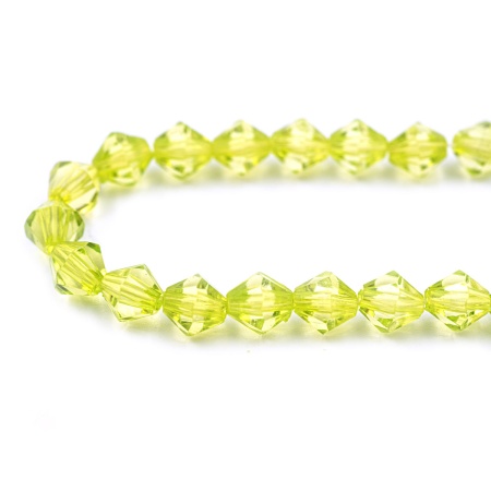 2017 Бусины пластиковые, акрил, прозрач. в цвете, граненый биконус, 8мм, 25гр, Astra&Craft (54 салатовый)