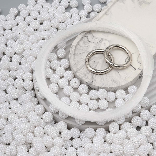 Набор для плетения сумки из бусин 'Шамбала' 12 мм белый, Astra&Craft