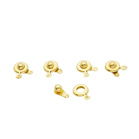 4AR217 Замок для бус кнопка, 5шт/упак, Astra&Craft (Золото)