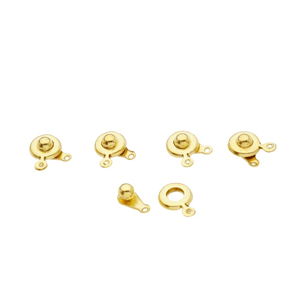 4AR217 Замок для бус кнопка, 5шт/упак, Astra&Craft (Золото)
