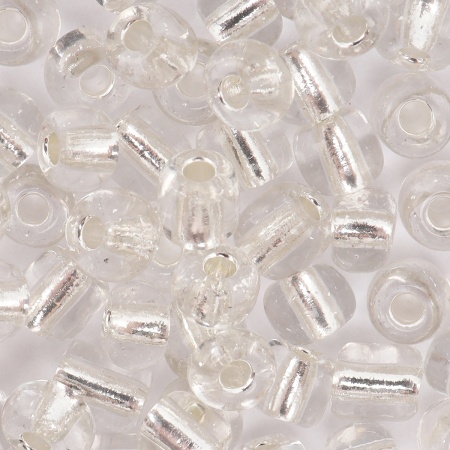 Бисер Astra&Craft 6/0, 15г (21 белый/прозр.серебрист.центр(круг.отв.))