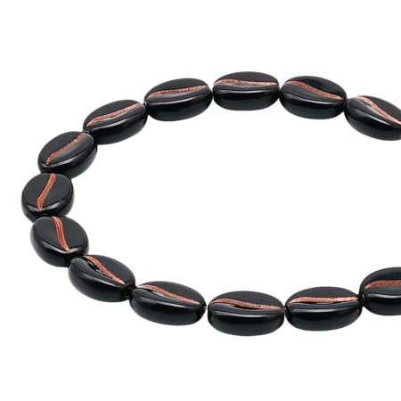 7541 Бусины пластиковые, кофейное зерно, 10*5мм, 50гр Astra&Craft (2 черное+медь)