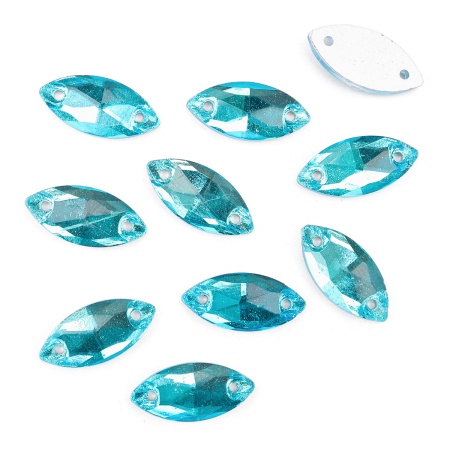 МИ006НН715 Хрустальные стразы миндаль голубой (без покрытия) 7*15мм, 10шт/упак Astra&Craft