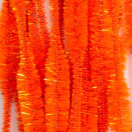 Проволока синельная объемная 'Цветок', 12мм*300мм, 15шт/упак, Astra&Craft (B-038 оранжевый с люрексом)