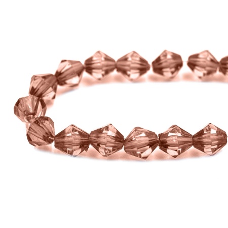 2017 Бусины пластиковые, акрил, прозрач. в цвете, граненый биконус, 8мм, 25гр, Astra&Craft (84 коричневый)