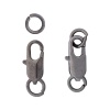 4AR238 Замок для бус карабин с кольцами 12мм, 5шт/упак, Astra&Craft (Черный никель)