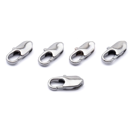 4AR237 Замок для бус карабин, 12мм, 5шт/упак, Astra&Craft (Черный никель)