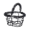1204 Корзинка витая металлическая в форме сердца, 4,5*6,5см (черный)