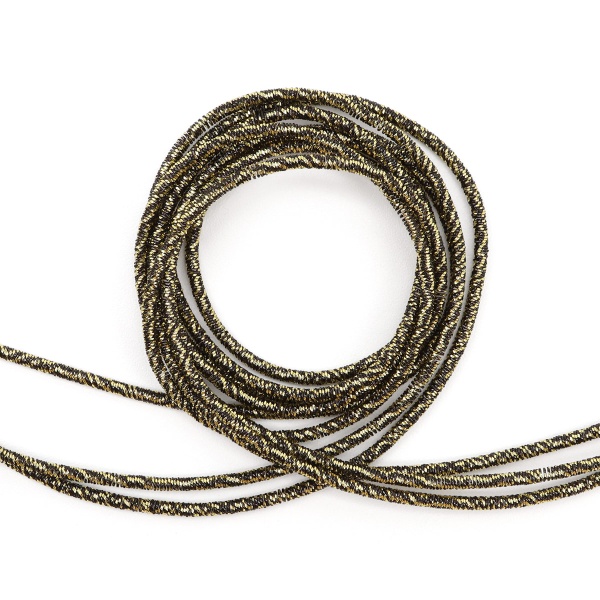 ТМ014НН1 Канитель металлизированная МИКС Черно-золотой 1,5 мм 5 гр. +/- 0,1 гр.