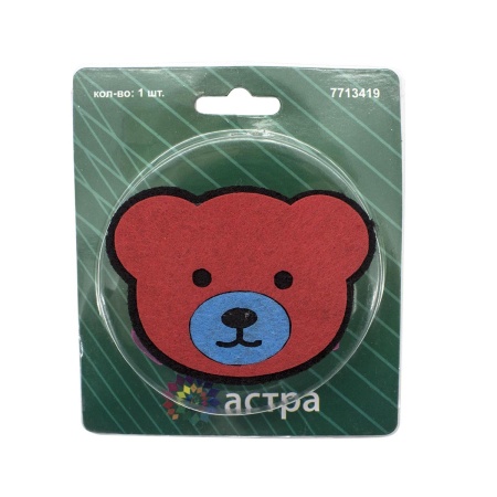 0368-0216 Клипса-магнит из фетра для штор 'мишка' Astra&Craft (C815/C833)