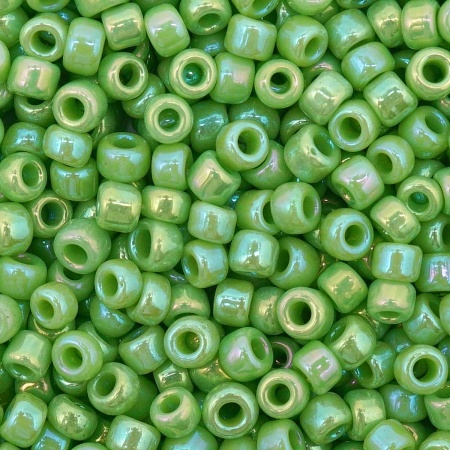 Бисер, (стекло), 11/0, упак./20 гр., Astra&Craft (404 салат/непрозр.радужный)