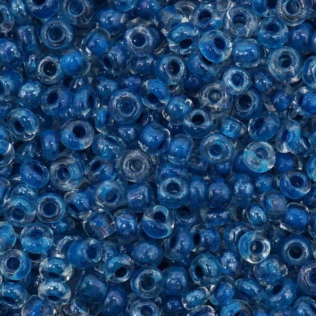 Бисер, (стекло), 11/0, упак./20 гр., Astra&Craft (2208 голубой/прозр.с.цвет.центром(глянцевый))