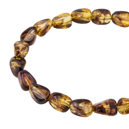 3414 Бусины пластиковые, , 'янтарь', плоская груша, 10*7мм, 20гр, Astra&Craft