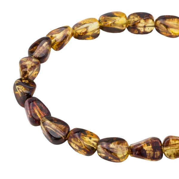 3414 Бусины пластиковые, , 'янтарь', плоская груша, 10*7мм, 20гр, Astra&Craft