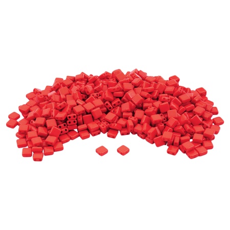 7429 Бусины пластиковые с двойным отверстием, плоский квадрат, 6*6*3мм, 50гр Astra&Craft (7 алый)