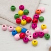 4AR399 Бусины деревянные, цветной микс, круглые, 12мм, 18гр, 30шт/упак, Astra&Craft (яркий микс)