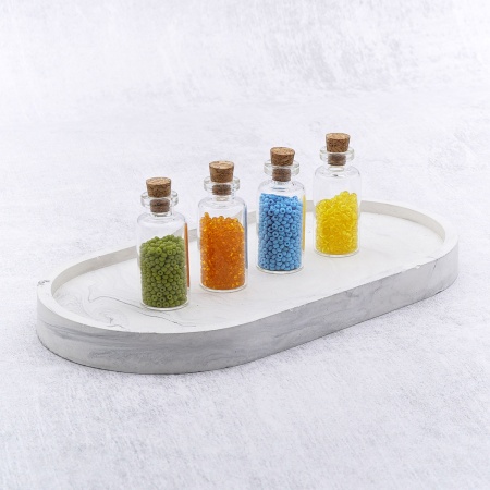 Баночки стеклянные с пробкой 1,8*4,0 см, 9 мл, 4 шт/упак