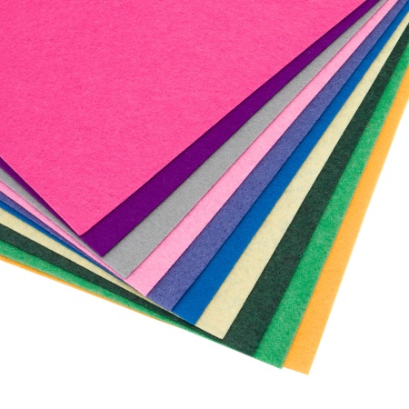 Фетр листовой жесткий и мягкий ассорти, 1.0мм, 20х30см, 10шт/упак Astra&Craft
