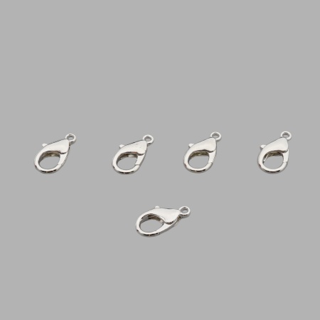 4AR235 Замок для бус карабин 14мм, 5шт/упак, Astra&Craft (Серебро)