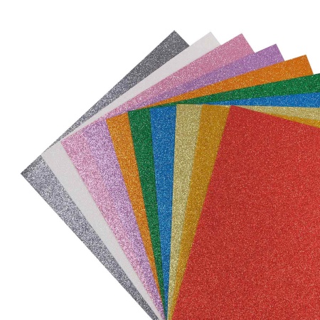 Набор фоамирана с глиттером 'Ассорти', 20х30см, 2мм, 10шт, Astra&Craft