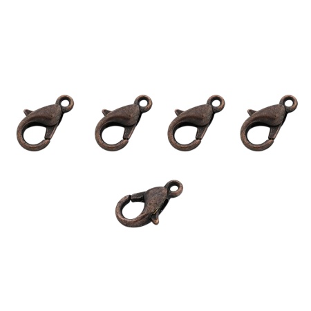 4AR233 Замок для бус карабин 10мм, 5шт/упак, Astra&Craft (Медь)
