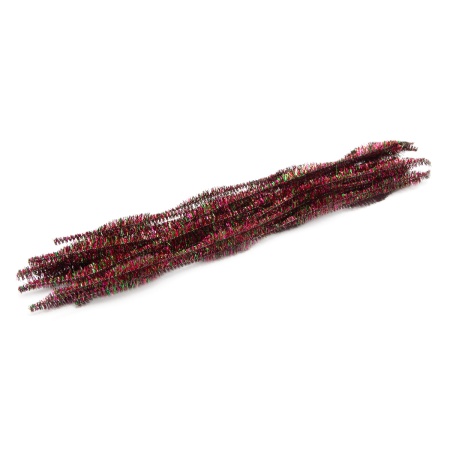 Проволока синельная блестящая 'Цветок', 12мм*300мм, 15шт/упак, Astra&Craft (B-041 радужный красный)