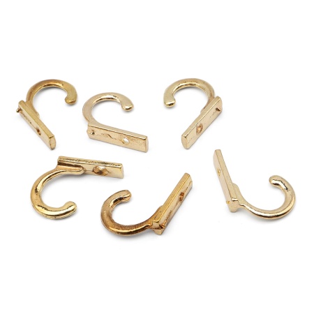 24618 Крючки мебельные декоративные для ключниц и поделок 27*7мм, золото