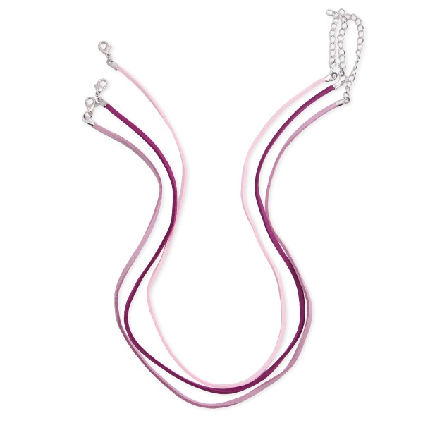 Набор замшевых шнуров с карабином для кулонов и подвесок 45см d-2мм 3шт