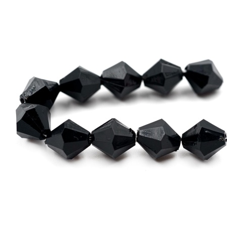 2018 Бусины пластиковые, акрил, прозрач. в цвете, граненый биконус, 10мм, 25гр, Astra&Craft (90 черный)