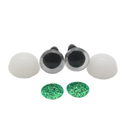 AR1216-B Глаза искристые зеленые 12мм, 2шт/упак