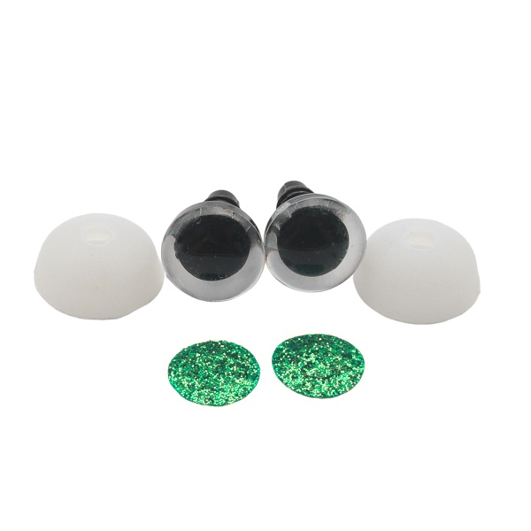 AR1216-B Глаза искристые зеленые 12мм, 2шт/упак