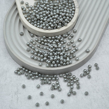 Бусины пластиковые, 'жемчуг', цветные, круглые, 5мм, 25гр, Astra&Craft (031 NL серый)