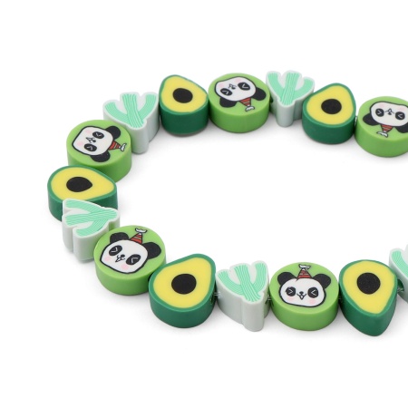 ZZ1418-1 Бусины из полимерной глины 'Зеленый микс', 50шт/упак, Astra&Craft