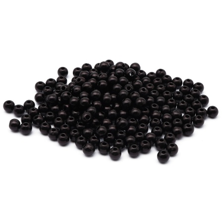 2006 Бусины пластиковые, полупроз., цветные, круглые, 6мм, 20гр, 170(+/-10)шт/упак,Astra&Craft (034 черный)