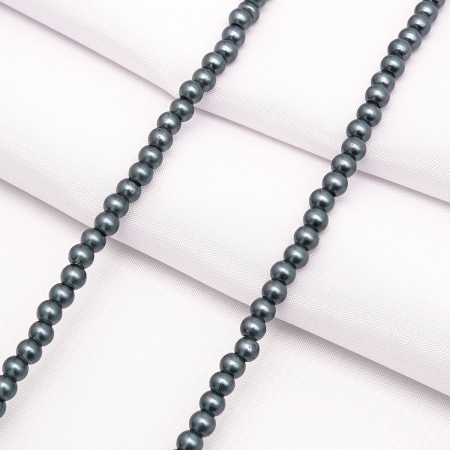 Бусины стеклянные на нитке, 4 мм, длина 40 см, Astra&Craft (SB-27 графит)