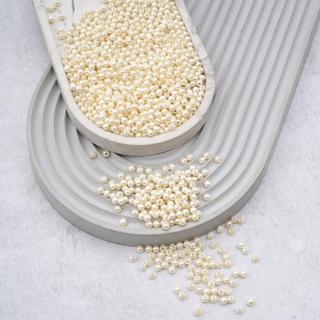 Бусины пластиковые, 'жемчуг', цветные, круглые, 4мм, 25гр, Astra&Craft (003 NL телесный)