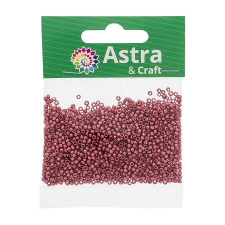 Бисер, (стекло), 11/0, упак./20 гр., Astra&Craft (1117 красный/глянцевое покрытие)