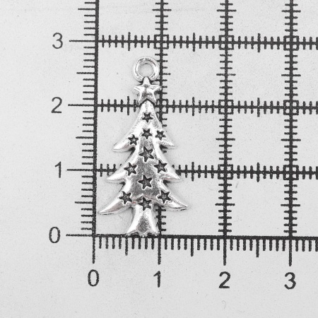 Подвеска металлическая 'Елочка со звездочками', 2 шт/упак, Astra&Craft