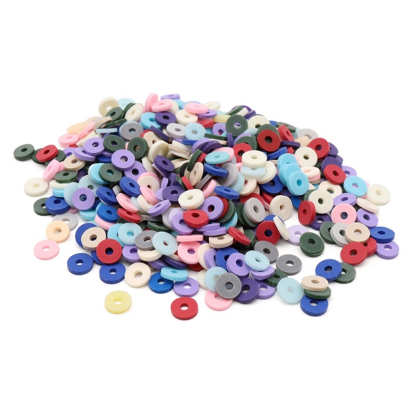 Бусины плоские из полимерной глины 6мм 20г, Astra&Craft (B1 бежевый микс)