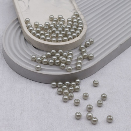 Бусины пластиковые, 'жемчуг', цветные, круглые, 8мм, 25гр, Astra&Craft (031 NL серый)