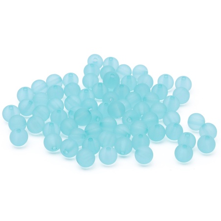 2008 Бусины пластиковые, полупроз., матовые цвет., круглые, 8мм, 20гр,70(+/-5)шт/упак, Astra&Craft (004 бирюзовый)