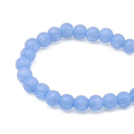 2006 Бусины пластиковые, полупроз., цветные, круглые, 6мм, 20гр, 170(+/-10)шт/упак,Astra&Craft (002 голубой)