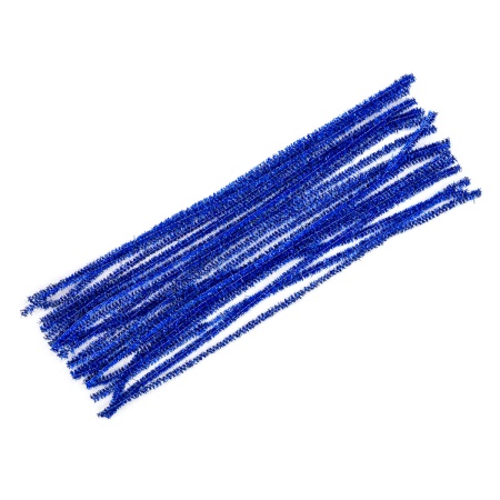 Синель-проволока люрекс, 6 мм*30см, 20шт/упак, Astra&Craft (A-086 синий)