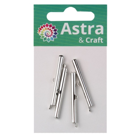 4AR2036 Концевик для бисерного полотна, 40 мм, 4 шт/упак, Astra&Craft (никель)