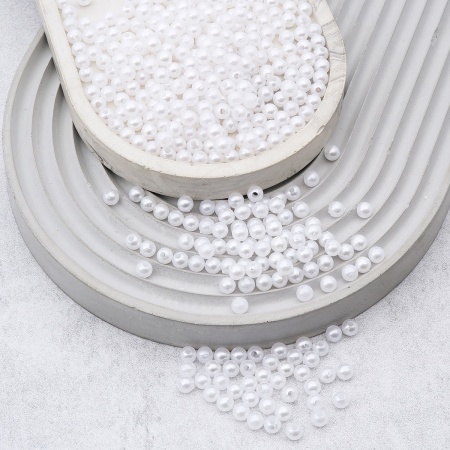 Бусины пластиковые, 'жемчуг', цветные, круглые, 5мм, 25гр, Astra&Craft (001 NL белый)